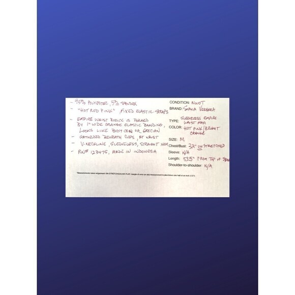 Sophia VERGARA Empire Waist Grecian Style MAXI Dress, HOT ROD PINK, Size M, NWOT - Picture 7 of 7